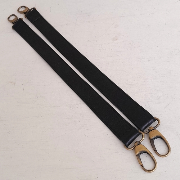 Black Leather replacement Bag straps Shoulder Straps - Picture 1 of 6